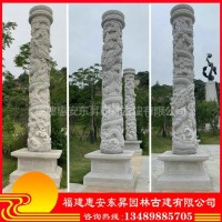 惠安石雕龙柱厂家 石刻盘龙柱 花岗岩龙柱雕刻