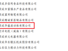 荣成华盛滚动体有限公司被确定为2023年度市级成长型企业