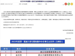 万豪模塑获得浙江省“专精特新”中小企业荣誉称号