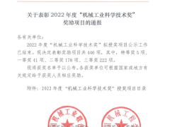 慈兴集团获2022年度“机械工业科学技术奖”一等奖