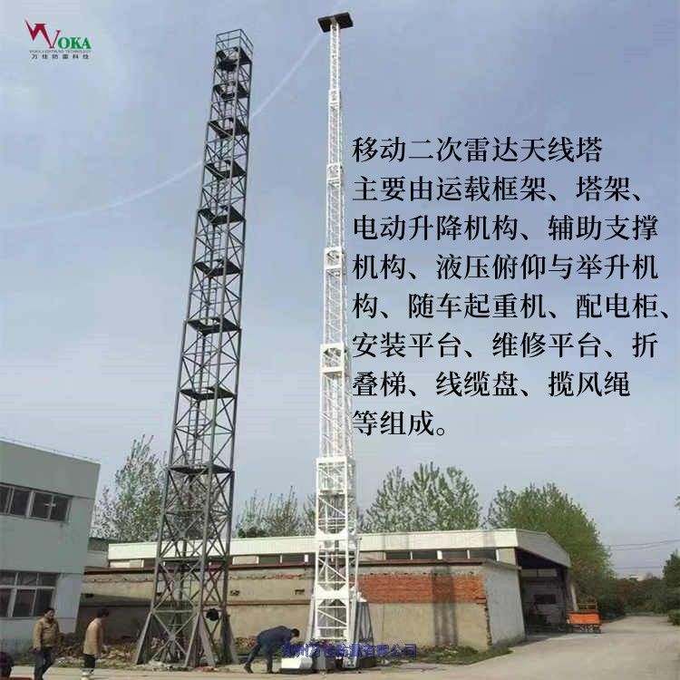 75米升降避雷塔,负载200kg天线高架举升装置,便携式气动伸缩桅杆