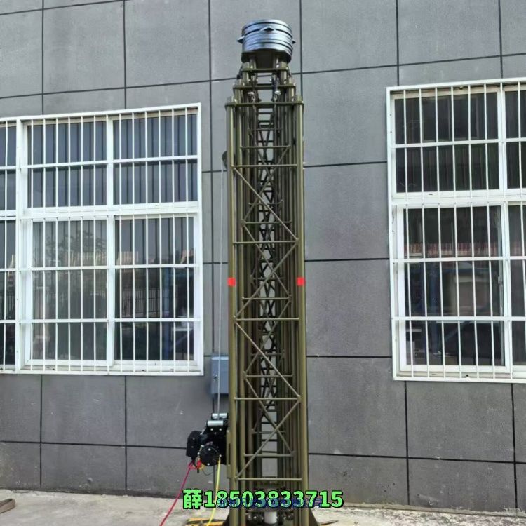 45可倒伏伸缩雷达塔,自立式车载电动升降支架,气动自锁升降照明杆