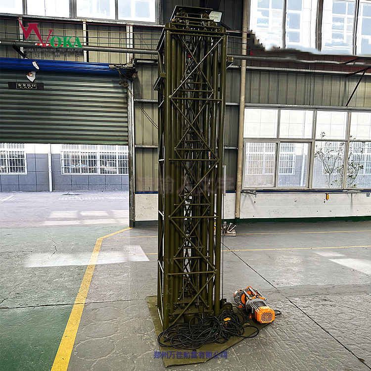 55米车载倒伏升降塔,相控阵天气雷达升降天线杆,负载350kg伸缩杆带气泵