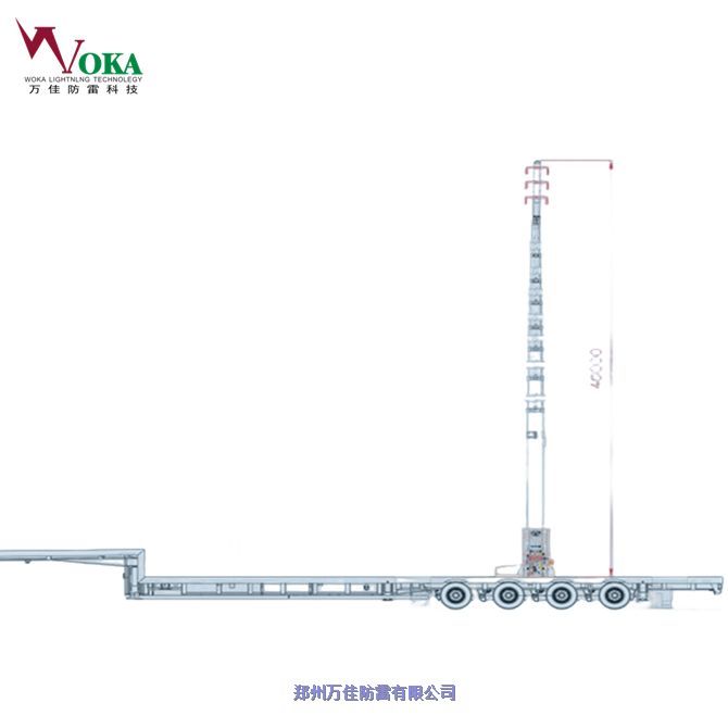 测云雷达电动倒伏式升降塔,户外双杆同升降屏幕支杆,高位气动升降桅杆