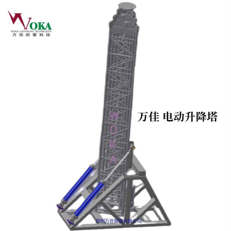 60米75米倒伏式升降塔,移动探测车载升降监控塔,应急设备升高支架